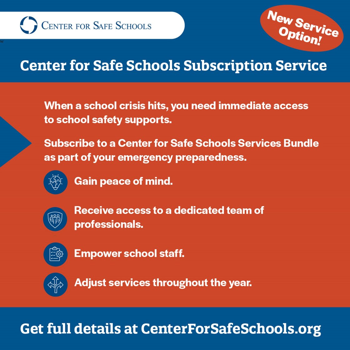 Center for Safe Schools Subscription Service. Full details at www.centerforsafeschools.org
